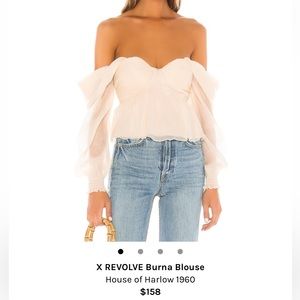 HOUSE OF HARLOW 1960 x REVOLVE BURNA BLOUSE / CREAM / SMALL / NEW WITH TAGS!